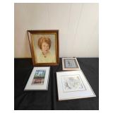 Lot of 4 Framed Artwork Pieces