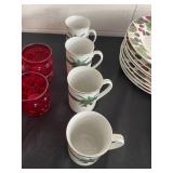Vintage Holiday and Floral Dinnerware Set