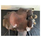 Vintage Leather Western Saddle