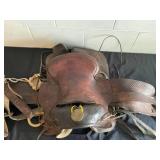 Vintage Tooled Leather Western Saddle