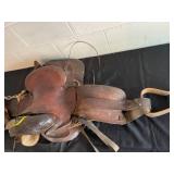 Vintage Tooled Leather Western Saddle