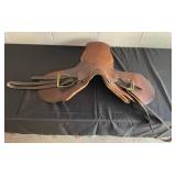 Vintage Brown Leather Horse Saddle