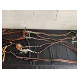 Lot of Horse Bridles and Bits