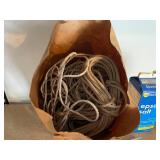 Lot of Rope, Epsom Salt, Metal Brackets, and Trouble Light