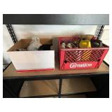 Lot of Automotive Fluid Containers (amount of contents unknown) and Miscellaneous Hardware