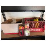 Lot of Automotive Fluid Containers (amount of contents unknown) and Miscellaneous Hardware