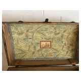 Vintage Steamer Trunk with Decorative Interior and Contents