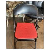 Lot of 3 Chairs - Black Folding Chair, Black Office Chair, Floral Print Chair
