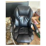 Lot of 3 Chairs - Black Folding Chair, Black Office Chair, Floral Print Chair