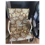 Lot of 3 Chairs - Black Folding Chair, Black Office Chair, Floral Print Chair