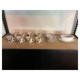 Tienshan Stoneware Dish Set with Mugs, Saucers, and Gravy Boat