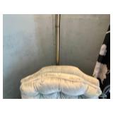 Light Blue Velvet Armchair and Standing Lamp