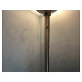 Light Blue Velvet Armchair and Standing Lamp