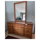 Wooden Dresser with Mirror