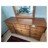 Wooden Dresser with Mirror