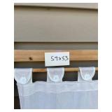 Wood and Fabric Folding Room Divider Screen, Wooden Box and Pot