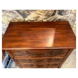 Antique Wooden Dresser with Intricate Carvings