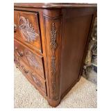 Antique Wooden Dresser with Intricate Carvings