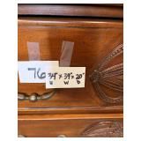 Antique Wooden Dresser with Intricate Carvings