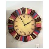 Decorative Rustic Wall Clock - Multicolor, 31"