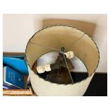 Home Decor Lot: Lamp, Lambskin Rug, and Assorted Books