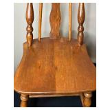 Antique Wooden Chair and Round Pedestal Table