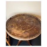 Antique Wooden Chair and Round Pedestal Table