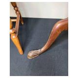 Antique Wooden Chair and Round Pedestal Table