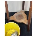 Lot of Decorative Plant Stands and Red Ceramic Planter