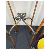 Lot of Decorative Plant Stands and Red Ceramic Planter