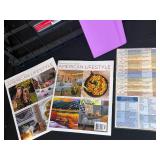 Assorted Book Lot with Magazines and Storage Crate