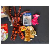 Pet Supplies Lot with Wooden Storage Bench