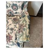 Vintage Floral Wingback Armchair with Queen Anne Legs