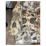 Vintage Floral Wingback Armchair with Queen Anne Legs