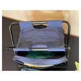 Lot of Craft Supplies Including Yarn, Quilting Fabrics, and Portable Organizer