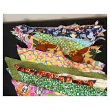 Lot of Craft Supplies Including Yarn, Quilting Fabrics, and Portable Organizer