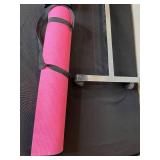 Adjustable Side Table with Exercise Mat and Fitness DVDs Collection