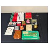 Lot of Assorted Vintage Games, Candles, and Miscellaneous Items