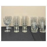 Lot of Assorted Glassware Including Goblets and Tumblers - 18 Pieces