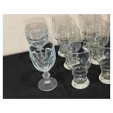 Lot of Assorted Glassware Including Goblets and Tumblers - 18 Pieces