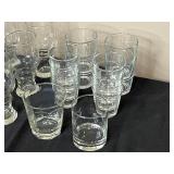 Lot of Assorted Glassware Including Goblets and Tumblers - 18 Pieces