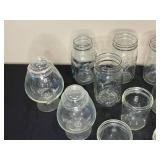 Lot of Assorted Mason Jars, Glasswares, and Containers
