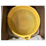 Assorted Plastic Storage Containers and Kitchen Accessories
