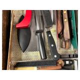 Assorted Knives and Sharpening Tools