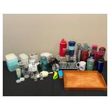 Assorted Kitchenware Lot - Bottles, Jars, Containers, and More