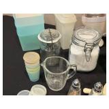 Assorted Kitchenware Lot - Bottles, Jars, Containers, and More