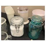 Assorted Kitchenware Lot - Bottles, Jars, Containers, and More
