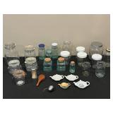 Collection of Assorted Glass Jars and Containers