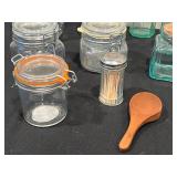 Collection of Assorted Glass Jars and Containers