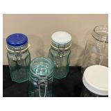 Collection of Assorted Glass Jars and Containers